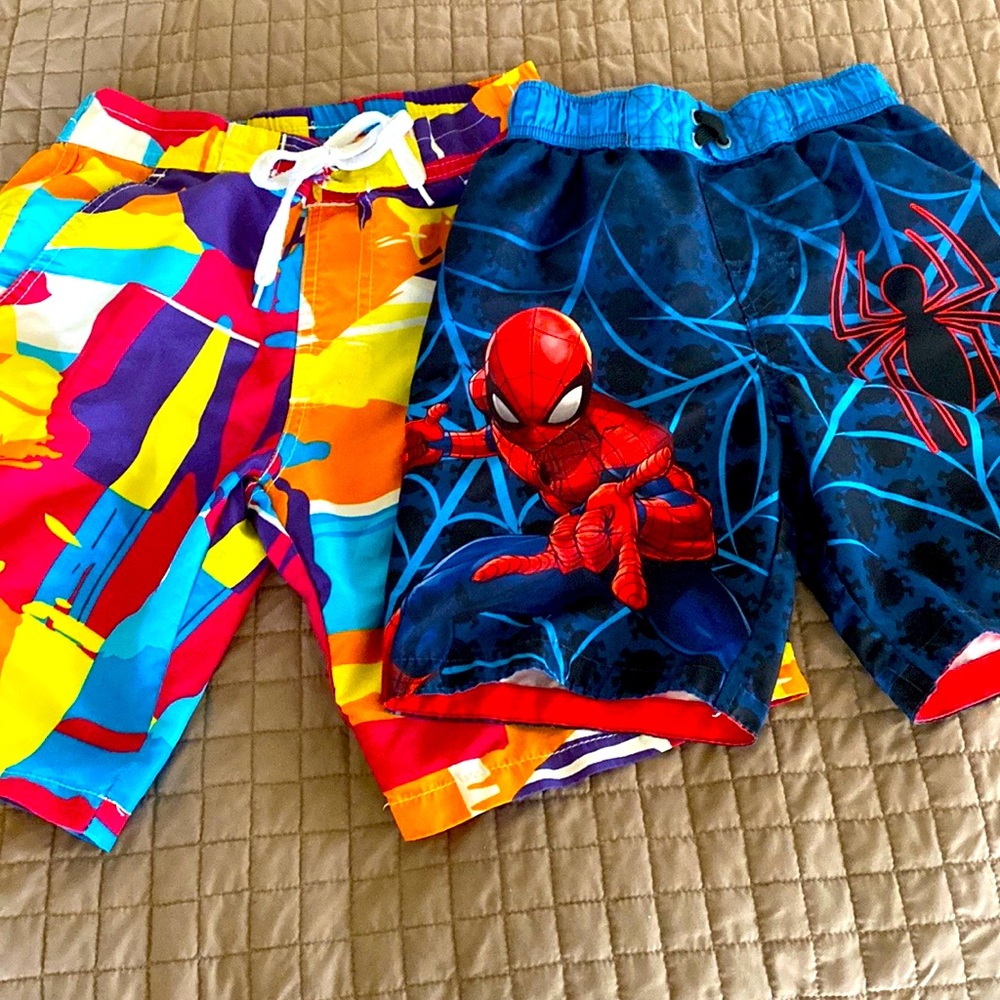 Spider-Man and Multi-Colored Boy’s Swim Trunks-Size Small